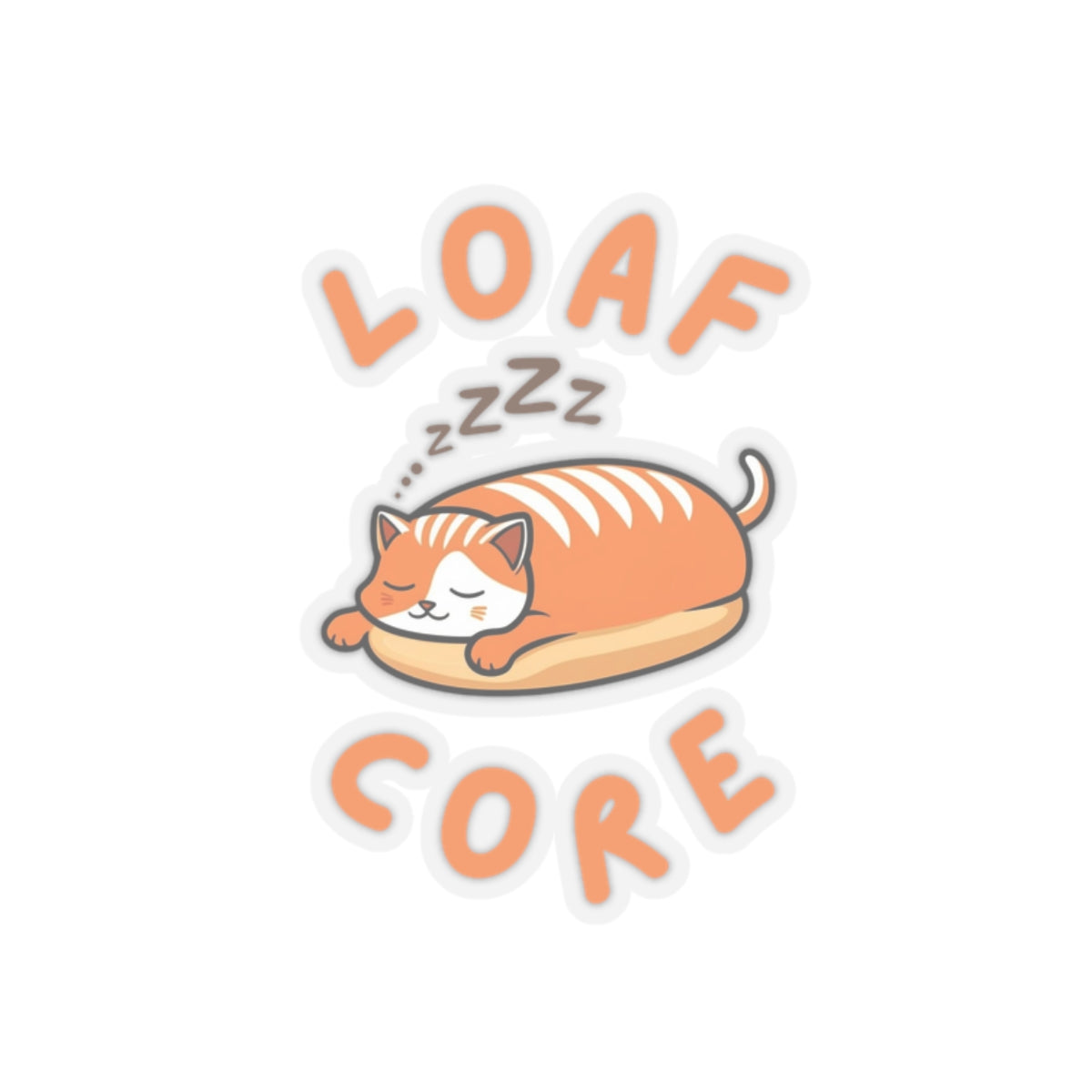 Cute loaf cat transparent sticker with orange eepy cat design