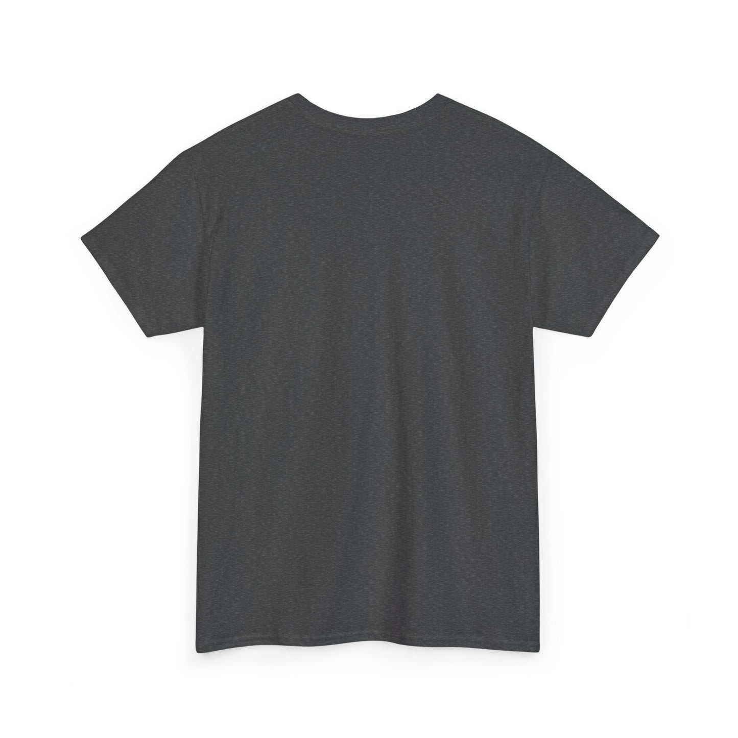Back view of dark heather minimalist Panda Core T-Shirt