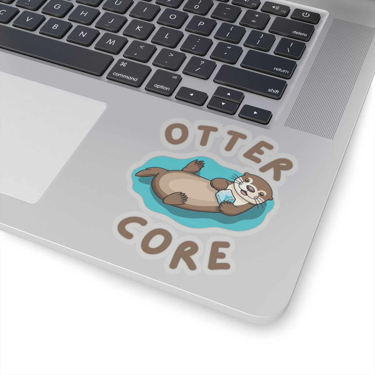 4x4 transparent Otter Core sea otter sticker on laptop – cute vinyl animal sticker