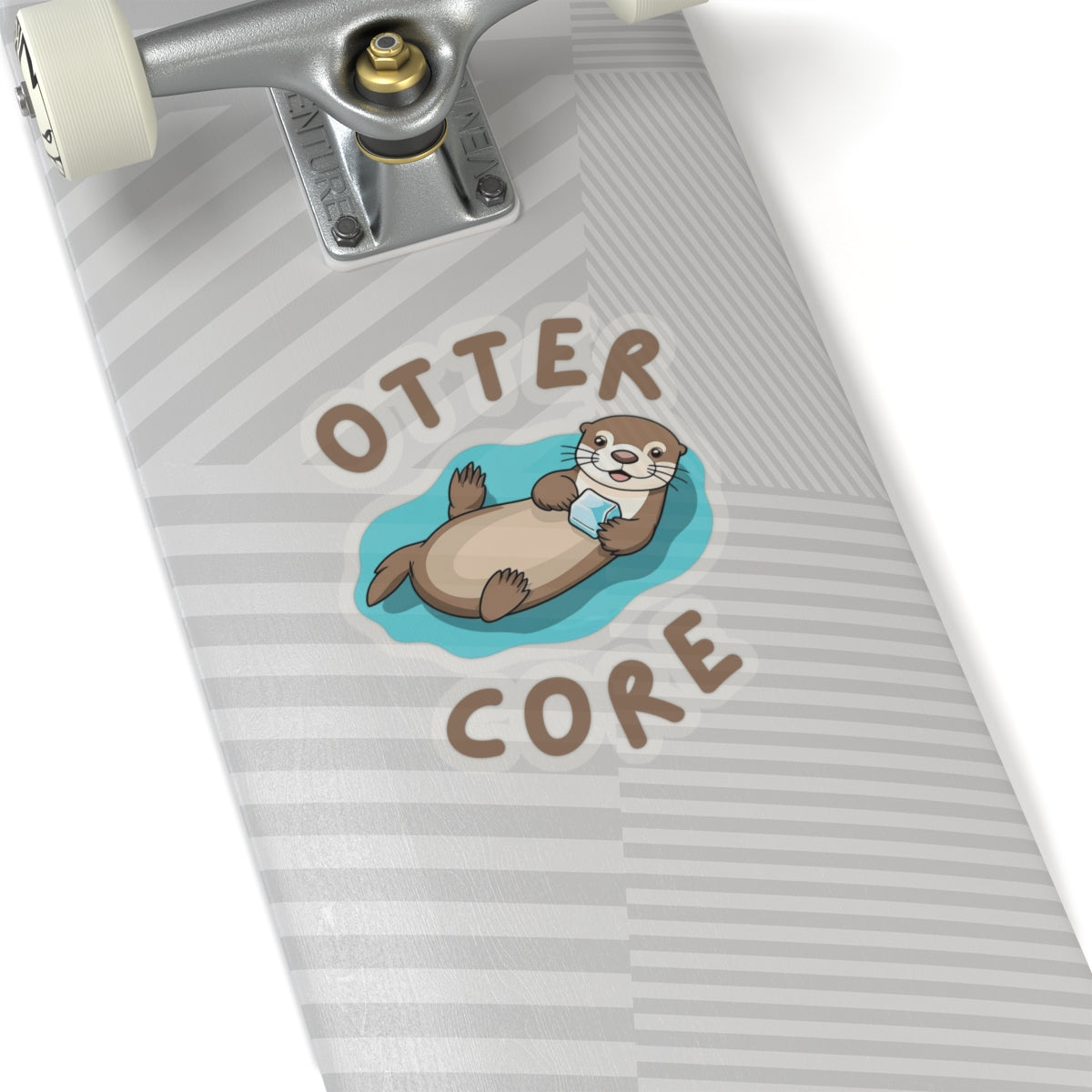 6x6 transparent Otter Core sea otter sticker on skateboard deck – cute vinyl animal sticker