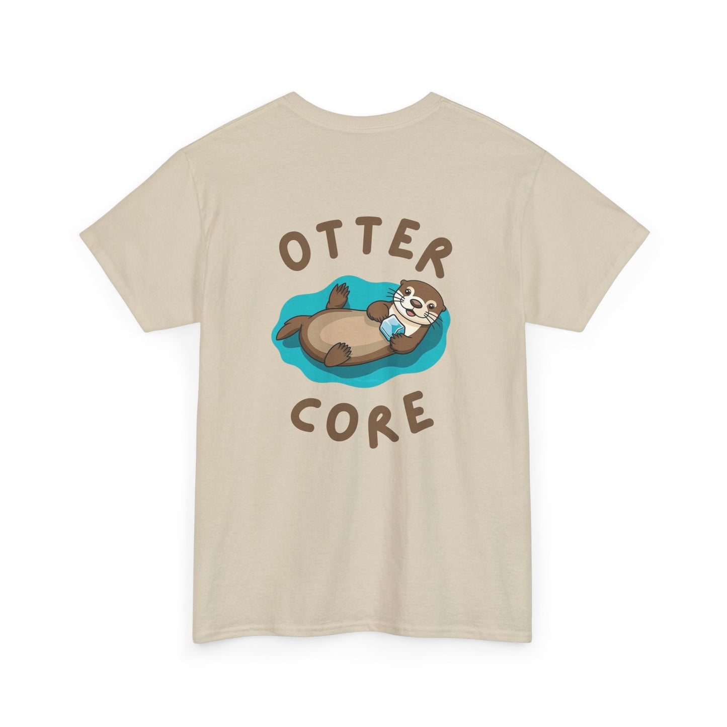 Back view of sand Otter Core t-shirt with sea otter design