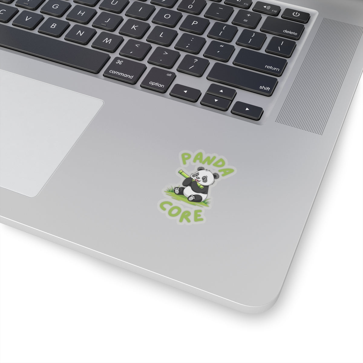 Transparent 2x2 Panda Core Sticker on laptop