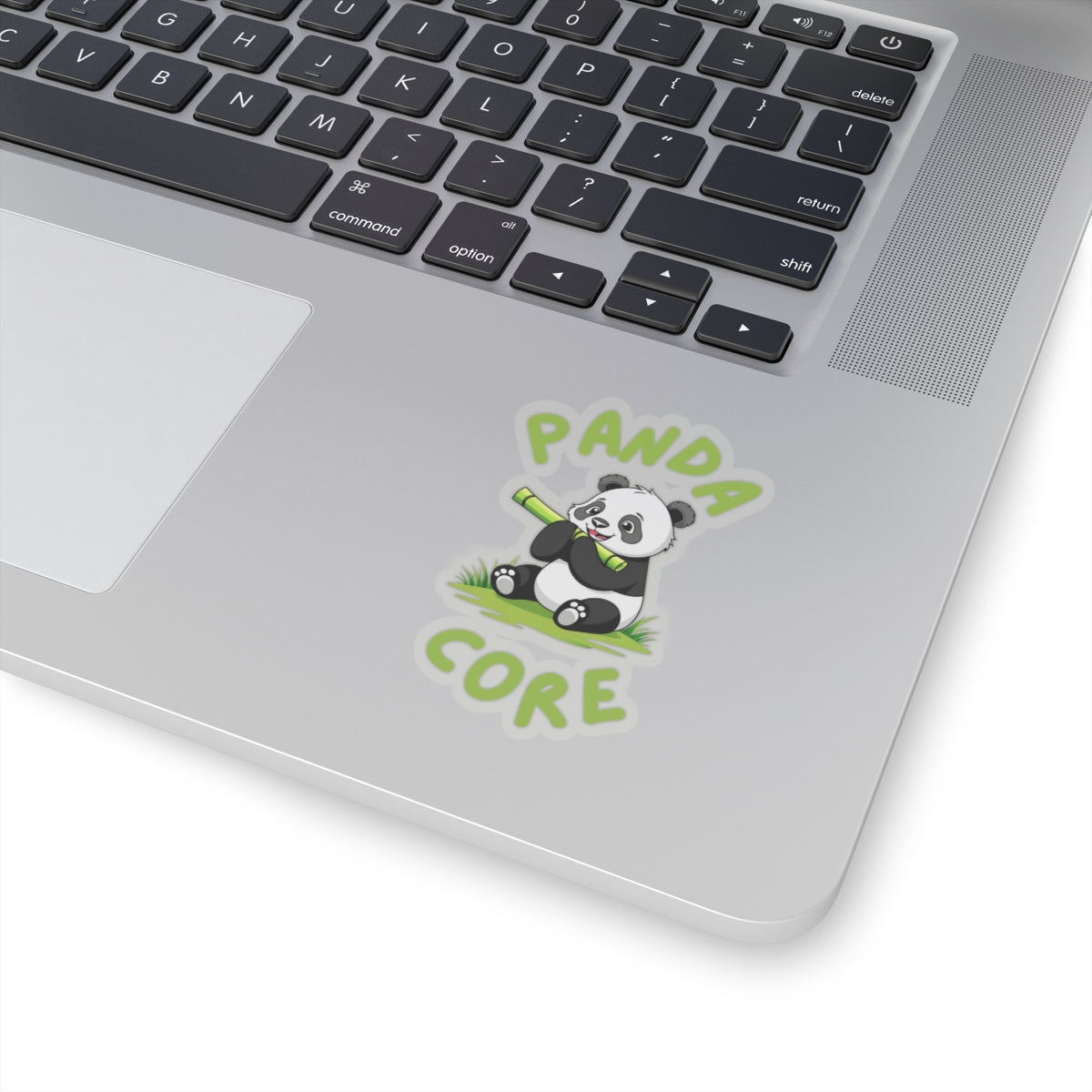 Transparent 3x3 Panda Core Sticker on laptop