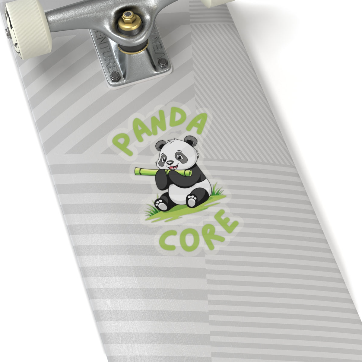 Transparent 6x6 Panda Core Sticker on skateboard deck
