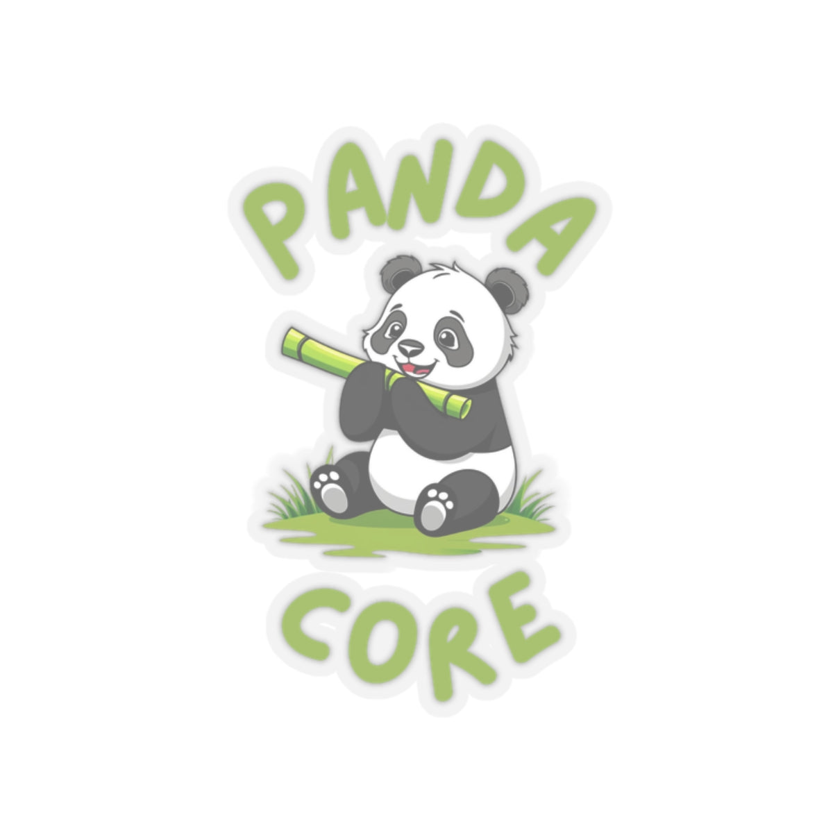 Front view of cute transparent panda sticker