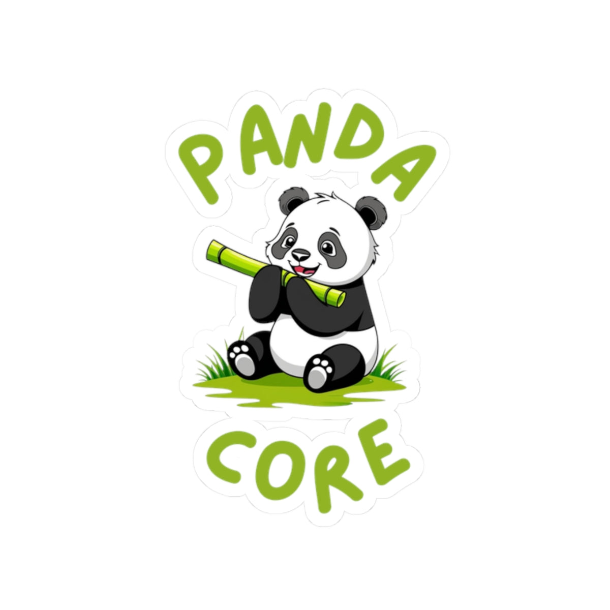 Front view of cute white panda sticker