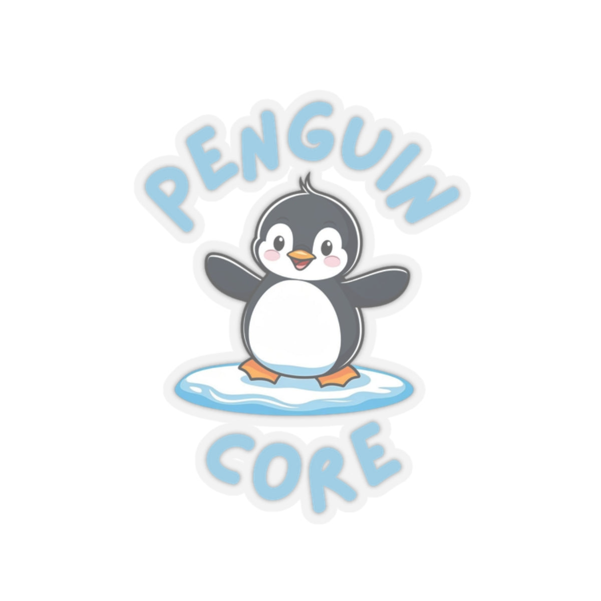Transparent Penguin Core kiss-cut sticker with cute penguin design – perfect for animal lovers