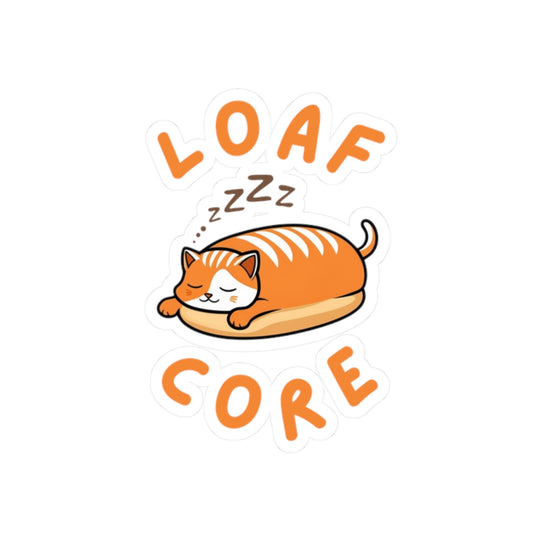 Cute loaf cat white sticker with orange eepy cat design