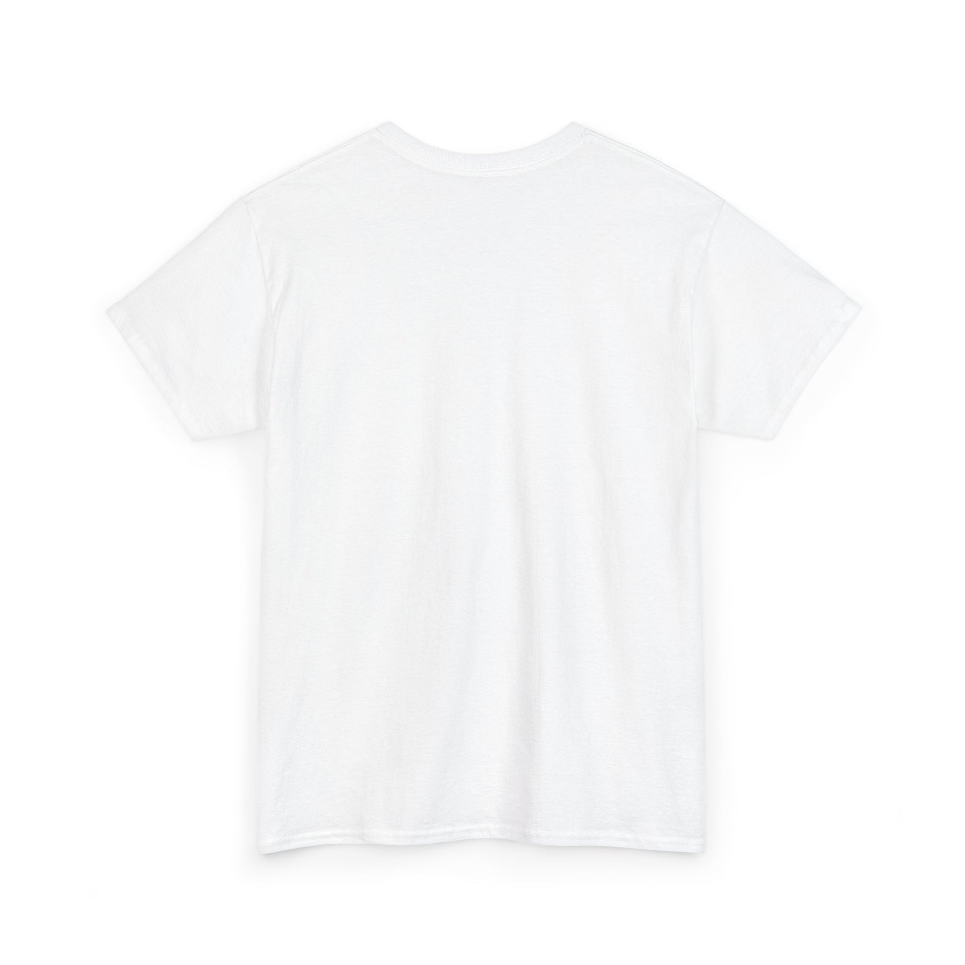 Back view of white minimalist loaf core cat shirt