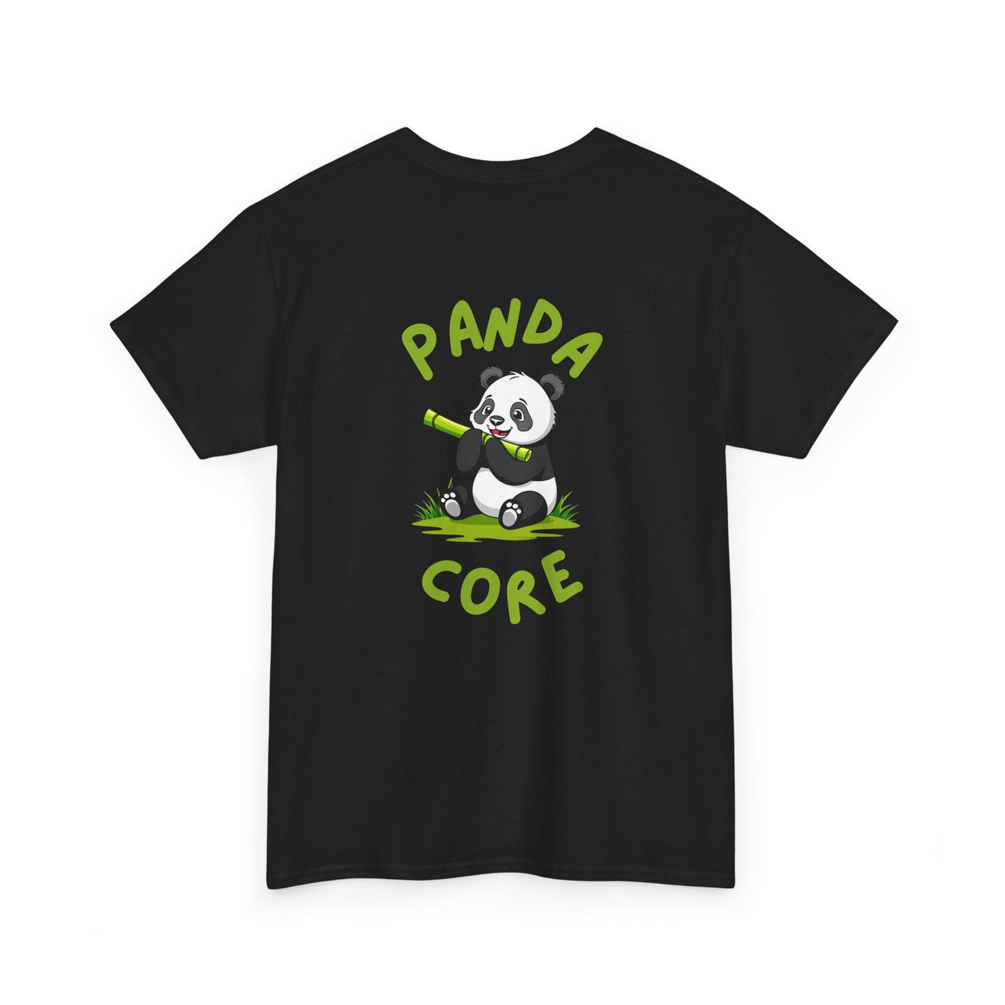 Back view of black Panda Core T-Shirt with small panda design