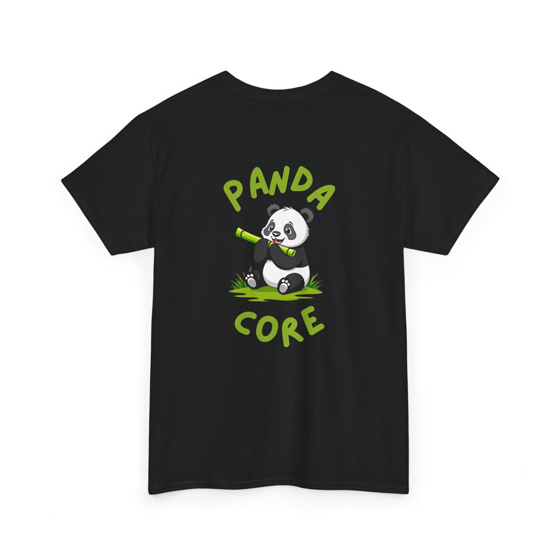 Back view of black Panda Core T-Shirt with small panda design