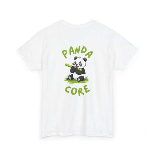 Back view of white Panda Core T-Shirt with small panda design