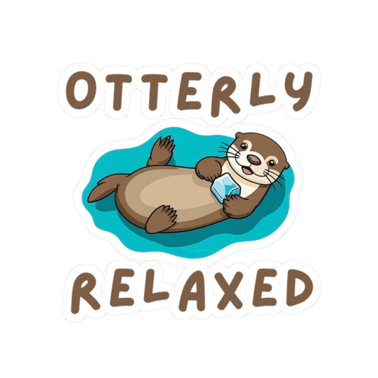 White Otter Core Otterly Relaxed sea otter sticker – cute vinyl animal sticker