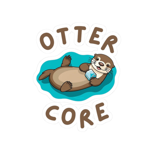 White Otter Core sea otter sticker – cute vinyl animal sticker