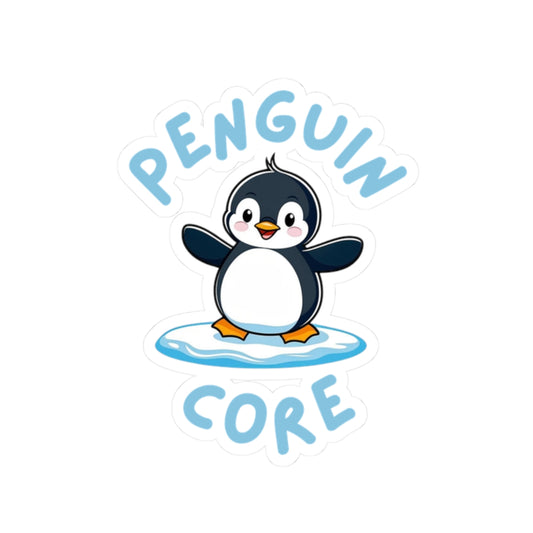 White Penguin Core kiss-cut sticker with cute penguin design – perfect for animal lovers